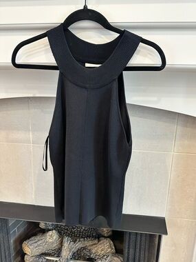 J.O.A. Black Ribbed Halter Tank Top